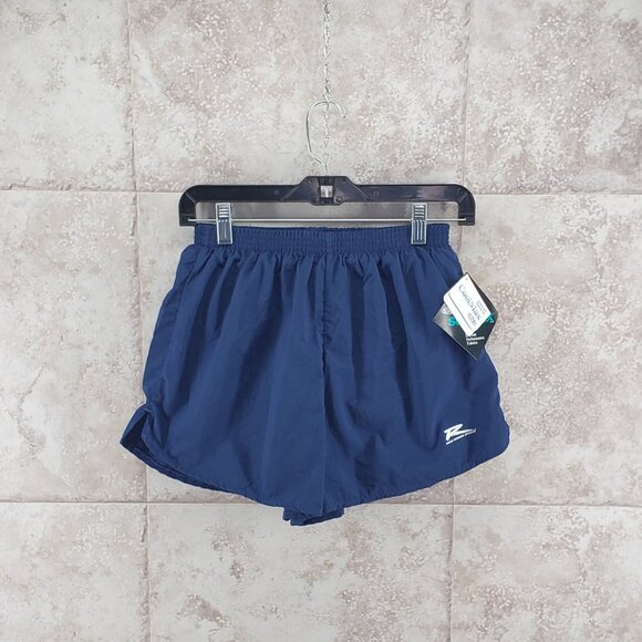 Athletic Road Runner Elastic Waist Lined Navy Blue Running Shorts Ladies Size L - Picture 1 of 8
